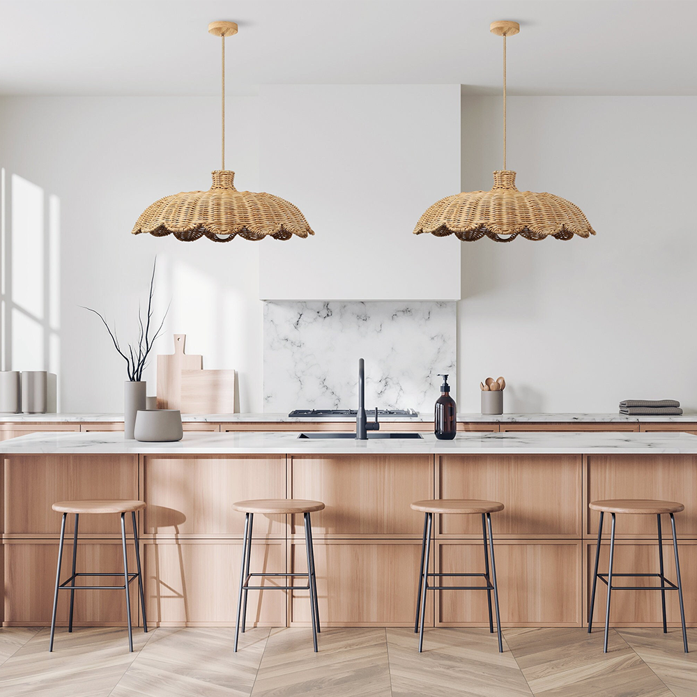 Boho Creative Decor Rattan Woven Pendant Light - Cueteks