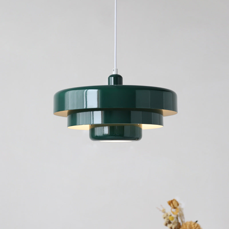 Mid-century Single Head Medieval Iron Round Pendant Light - Cueteks