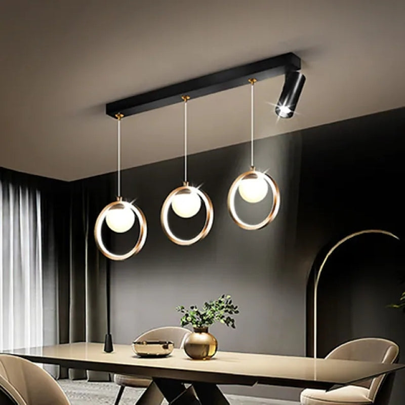 Moderne Nordische Ring Kronleuchter Pendelleuchte für Esszimmer & Restaurant - Cueteks