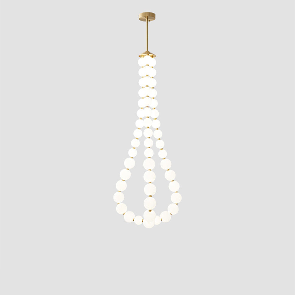 Art Deco White Bubble LED Chandelier For Staircase - Cueteks