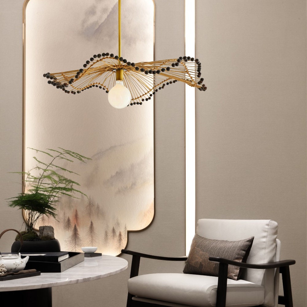 Modern Waverly Handwoven Rattan Pendant Light - Cueteks