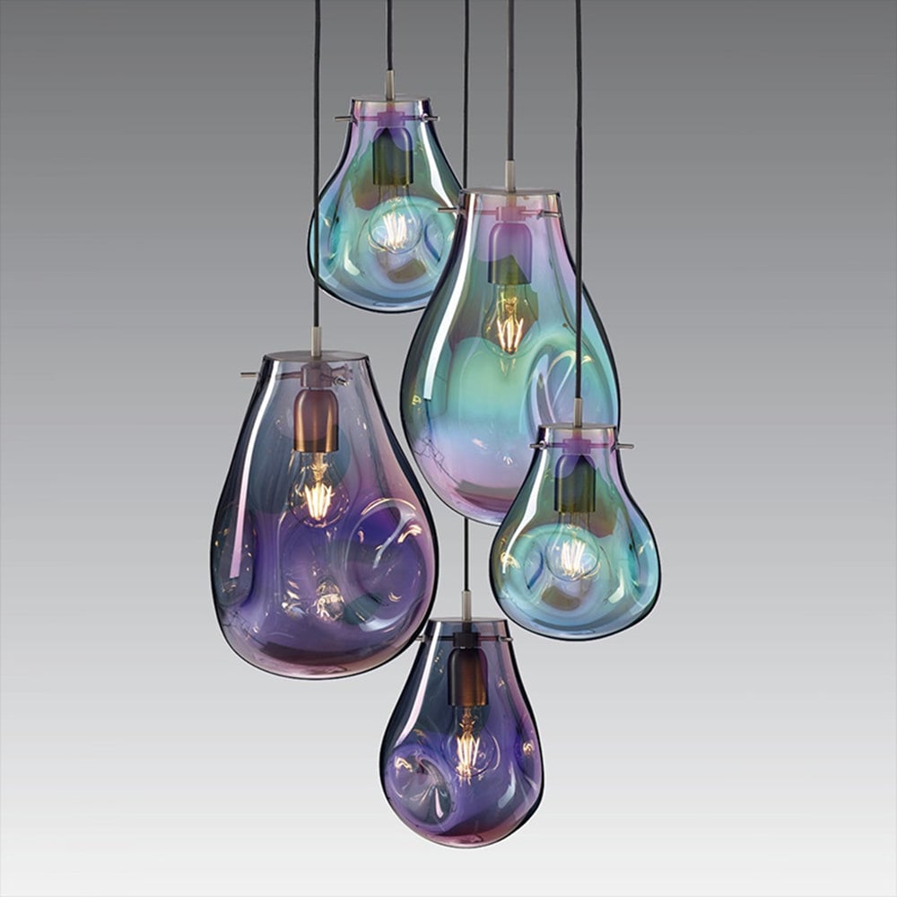 Handcrafted Irregular Shape Glass Pendant Lighting - Cueteks