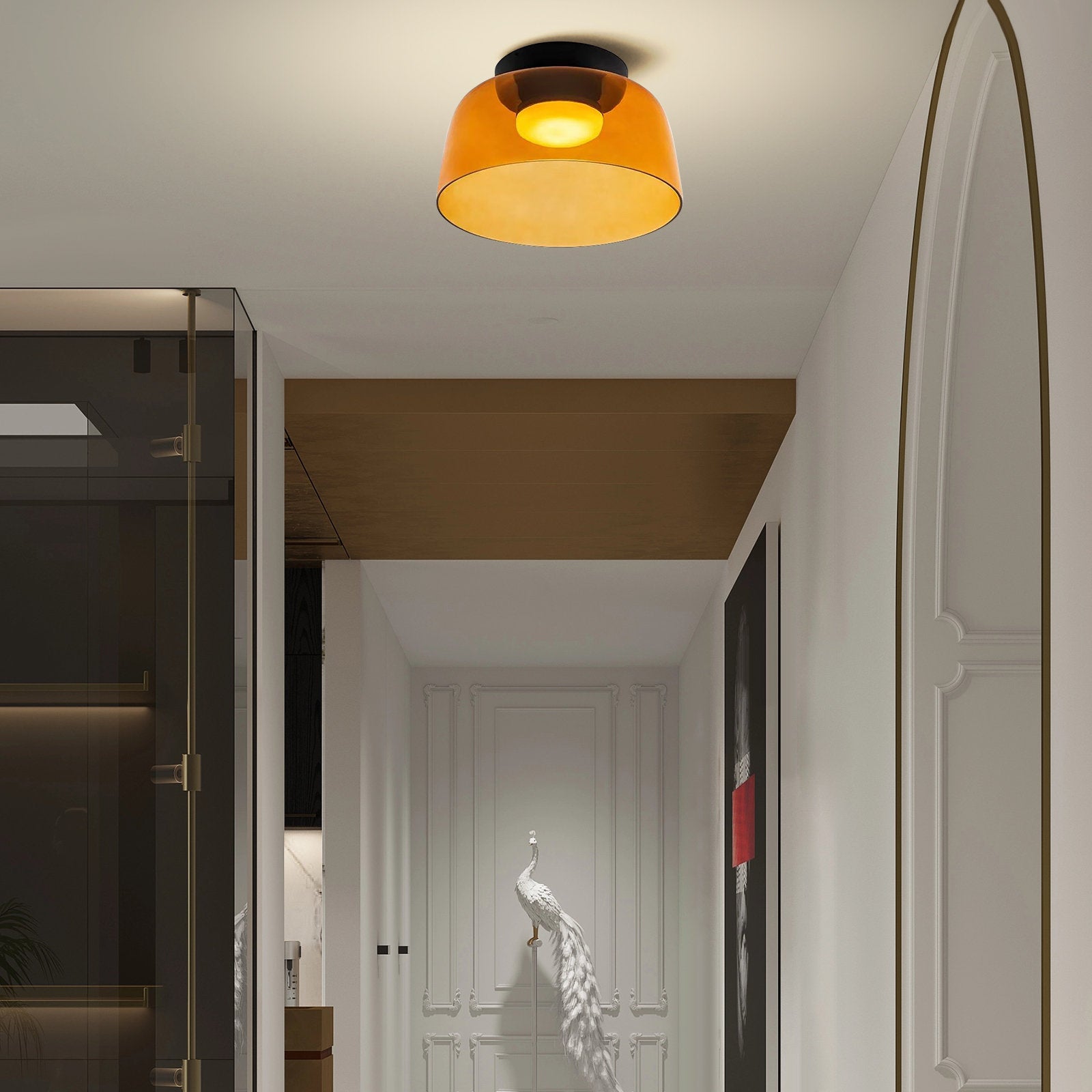 Nordic Designer Creative Personality Medieval Glass Ceiling Lamp - Cueteks