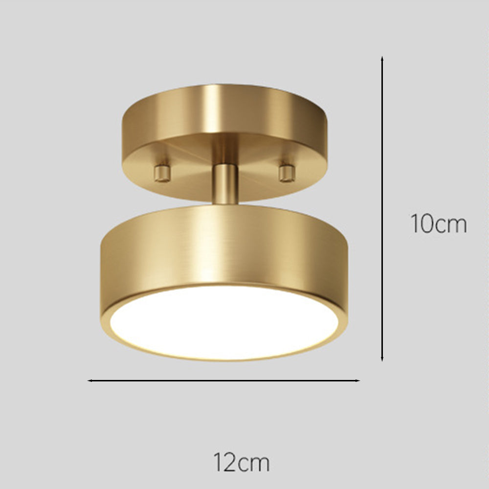 Simple Led Copper Semi Flush Mount Ceiling Light - Cueteks