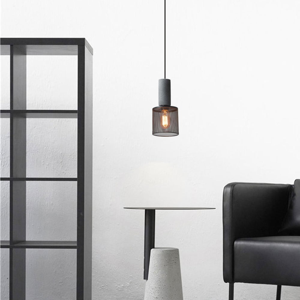 Zaid Industrielle Pendelleuchte, 6 Stile, Zement und Metall - Cueteks