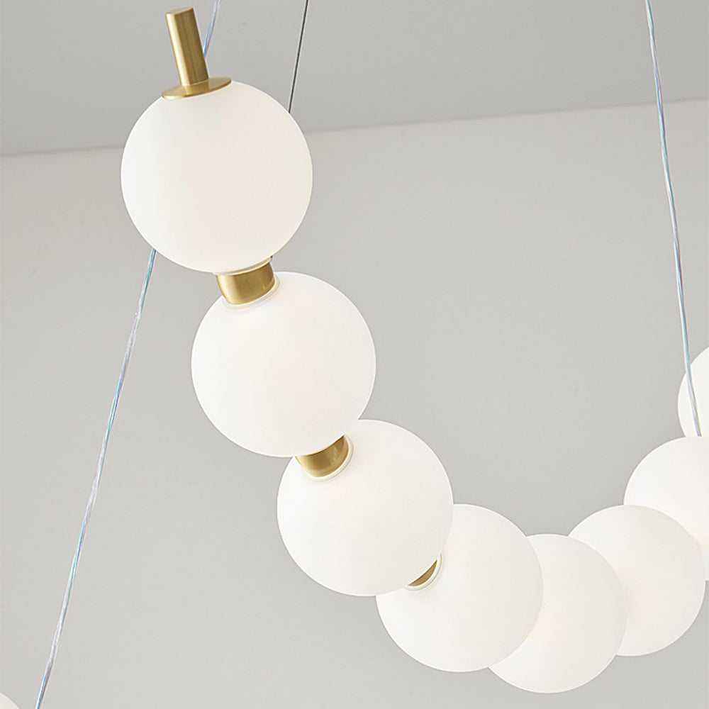 Unique Pearl Design White Ball LED Necklace Chandelier - Cueteks