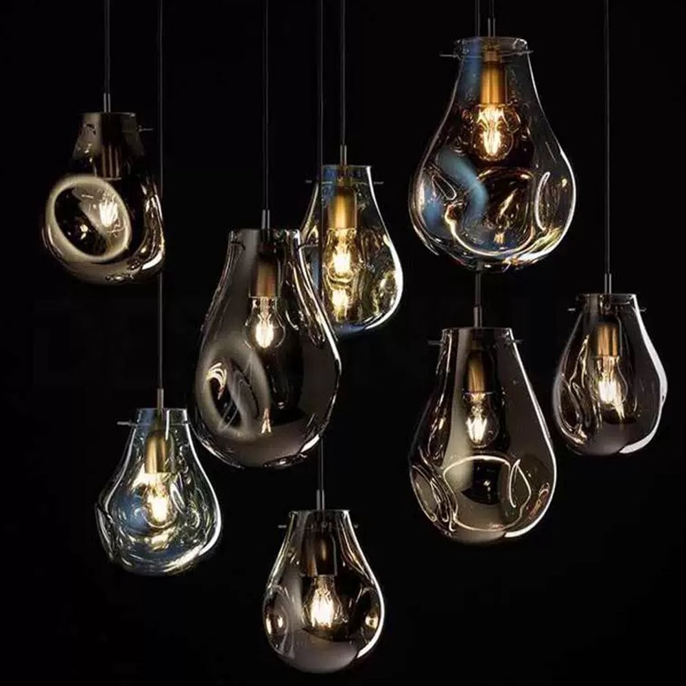 Handcrafted Irregular Shape Glass Pendant Lighting - Cueteks