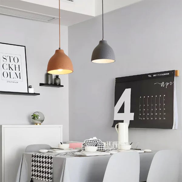 Resin Bowl Pendant Lamp Rustic Pendant Lighting - Cueteks