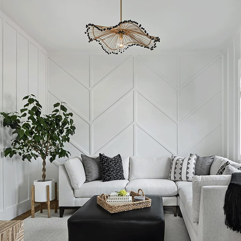 Modern Waverly Handwoven Rattan Pendant Light - Cueteks