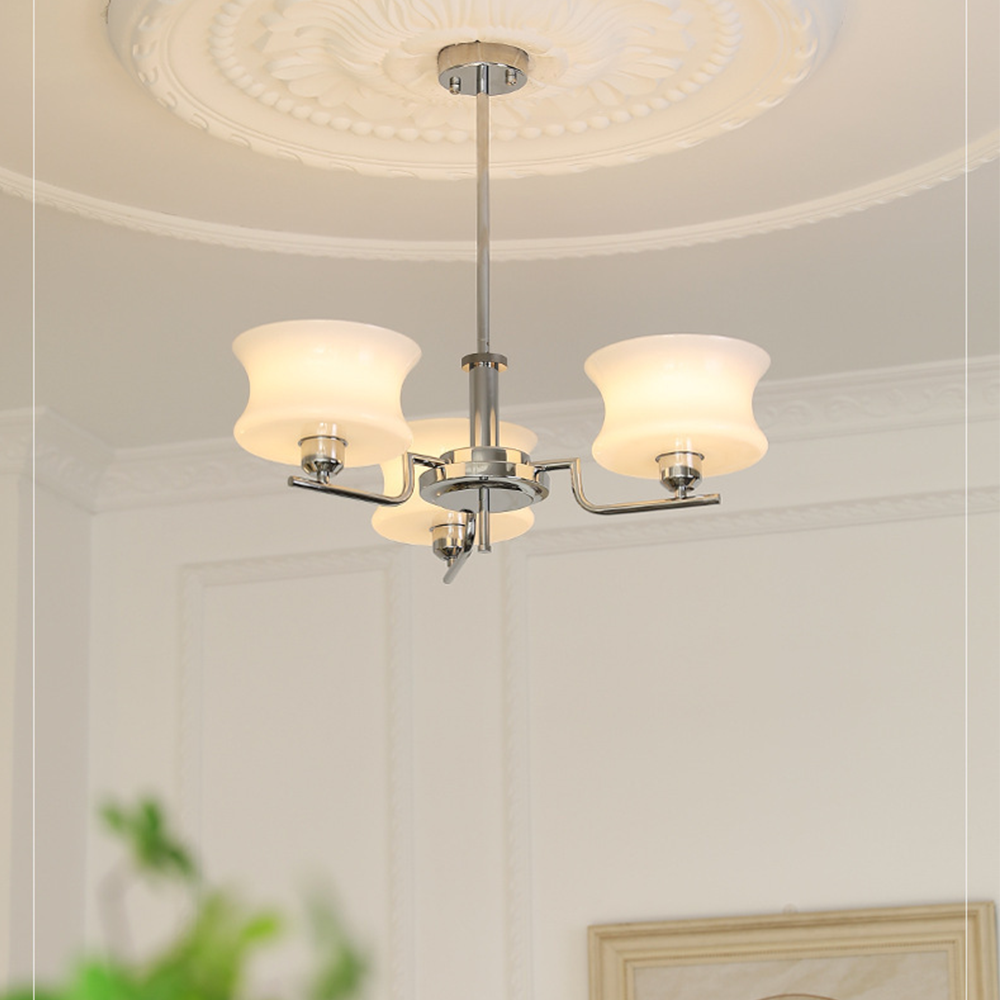 Nordic Belue Brass Glass Chandelier For Dining Room - Cueteks