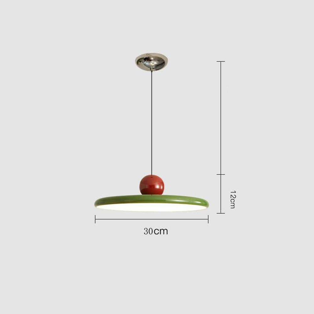 Lola green pendant diagram with 30 cm diameter and 12 cm body height