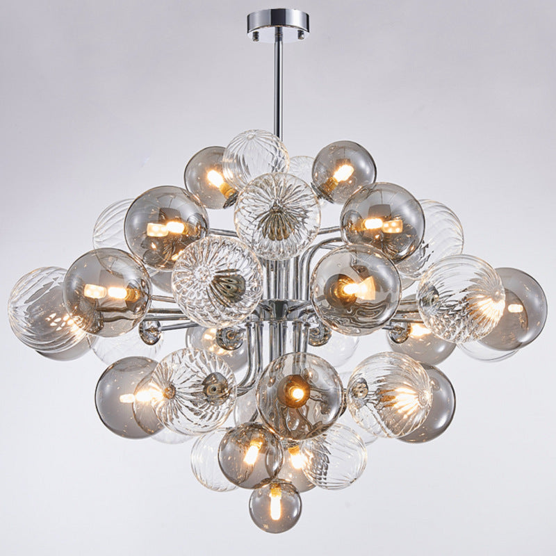Contemporary Designer Cluster Bubble Glass Chandelier - Cueteks