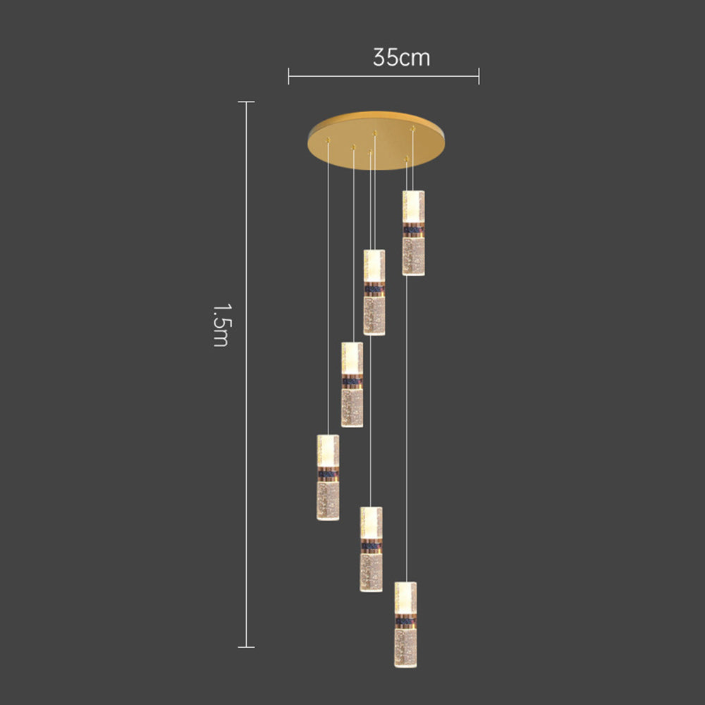 Luxury Crystal Staircase Long Chandelier - Cueteks