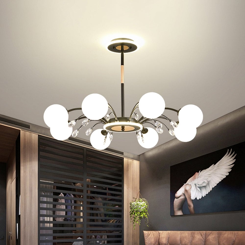 Luxurious Gold Glass Raindrop Chandeliers - Cueteks