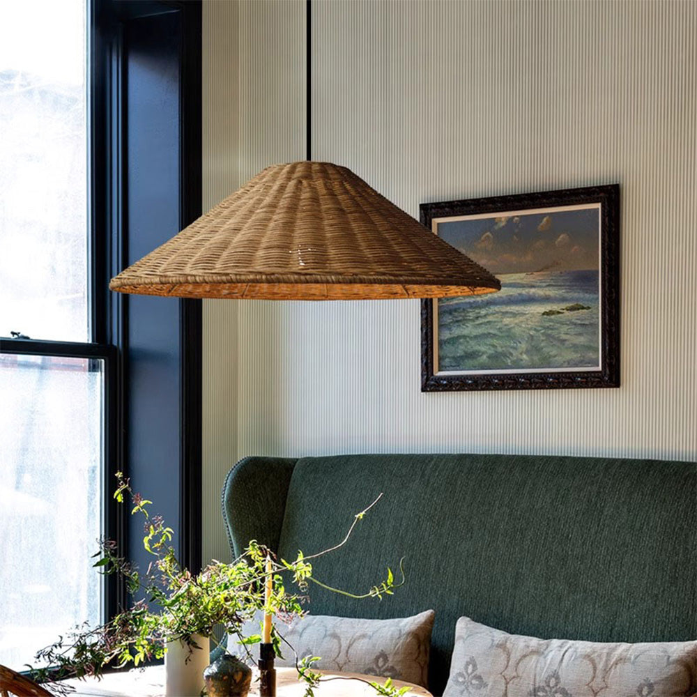 Farmhouse Handmade Rattan Pendant Light - Cueteks