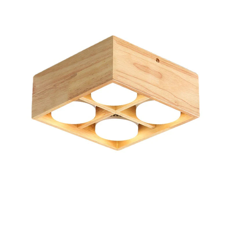 Ozawa Einfache LED Deckenleuchte aus Holz für Wohnzimmer, Schlafzimmer - Cueteks