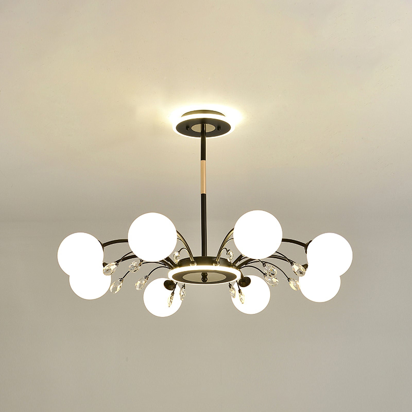 Luxurious Gold Glass Raindrop Chandeliers - Cueteks