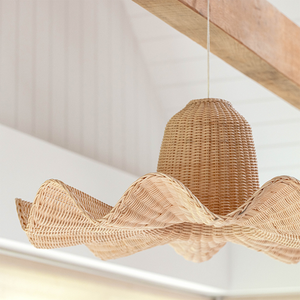 Vogue Rattan Dome Large Handwoven Pendant Light - Cueteks
