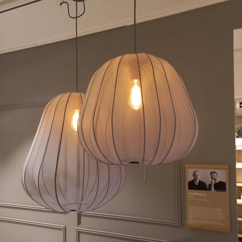 Nordic 1-Light Fabric Lampshade Shade Pendant Lamp - Cueteks