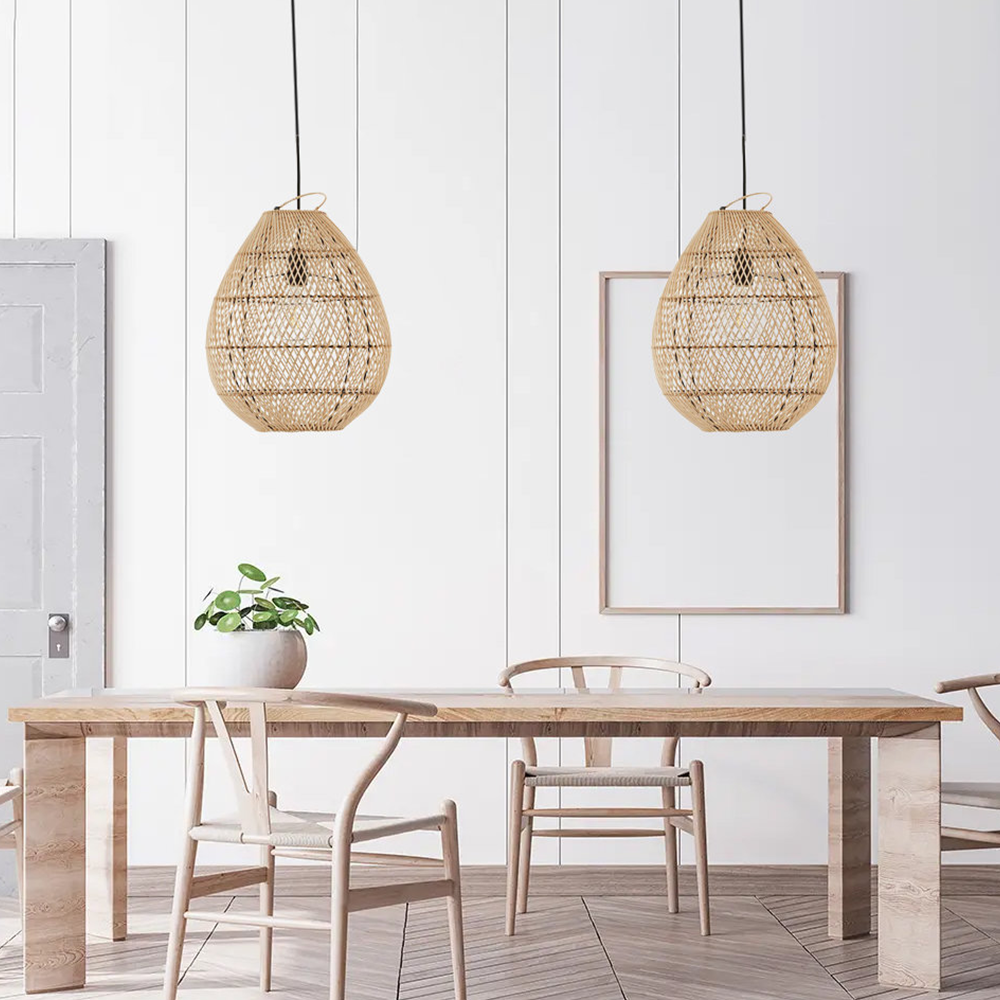 Boho High Quality Rattan Handwoven Pendant Light - Cueteks