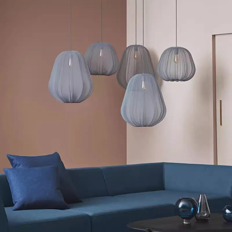 Nordic 1-Light Fabric Lampshade Shade Pendant Lamp - Cueteks