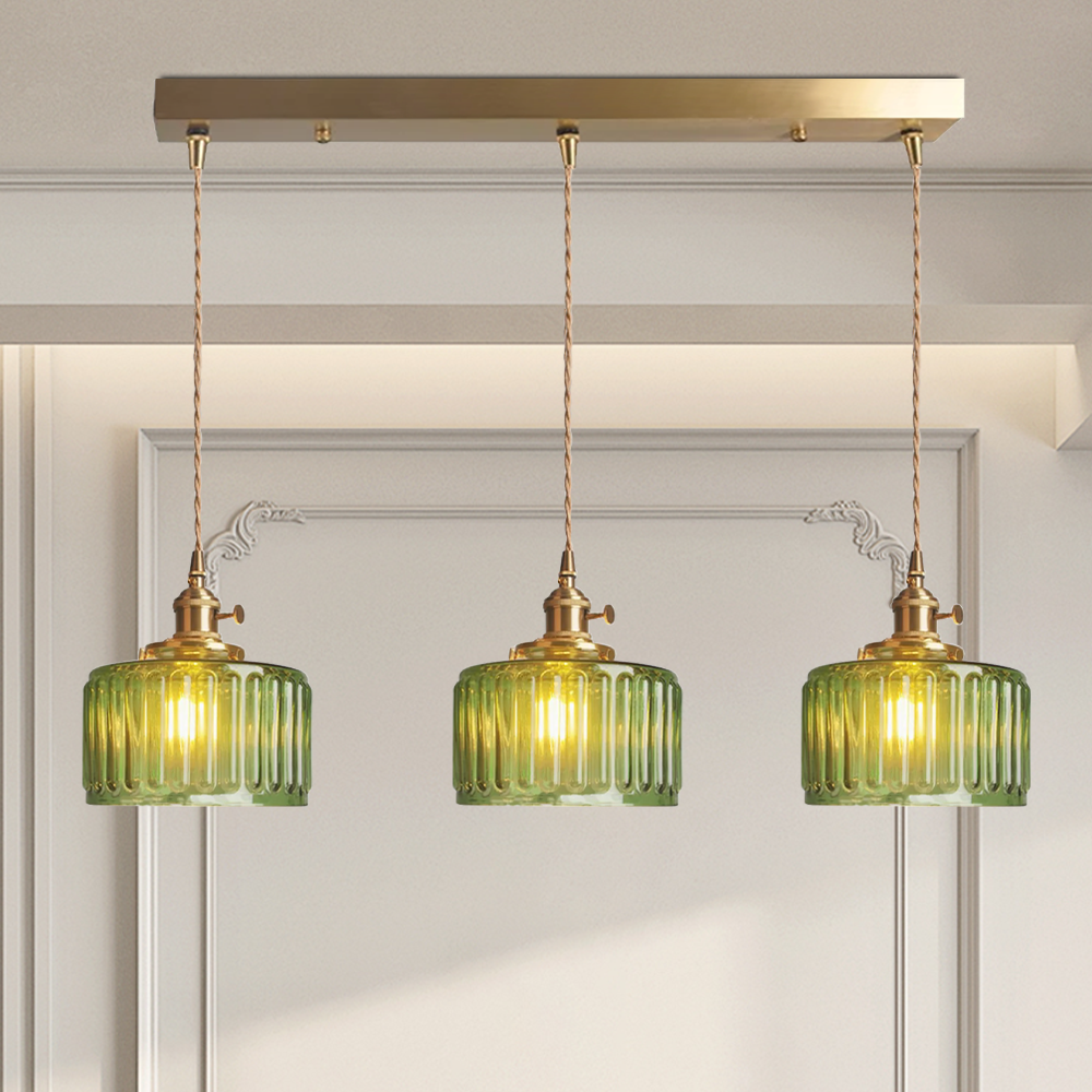 Vintage Stunning Cylinder Glass Pendant Light - Cueteks