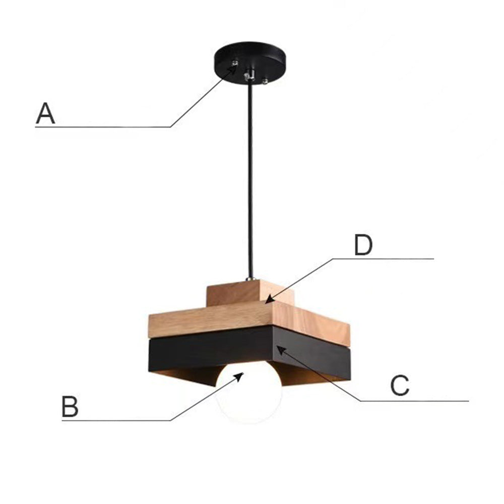 Industrial Wood Pendant Light - Cueteks