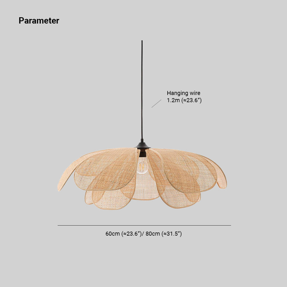 Ritta Pendelleuchte, Rattan & Weidengeflecht, ∅60/80cm - Cueteks