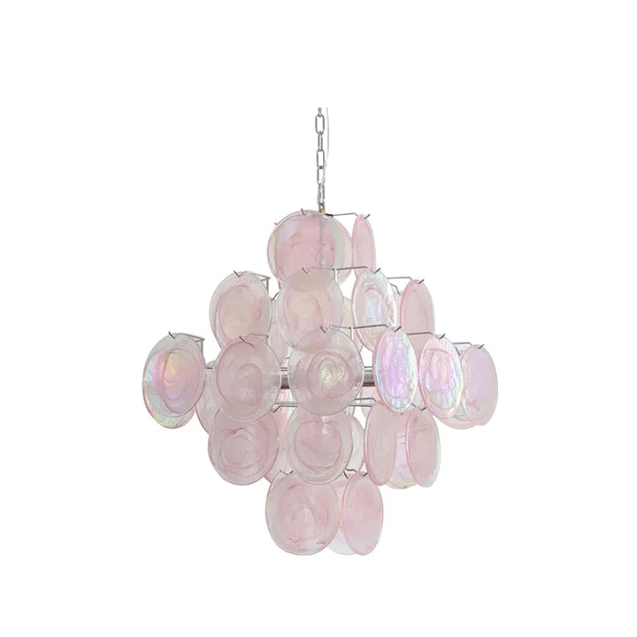 Pink Murano Glass Chandelier for Living Room - Cueteks