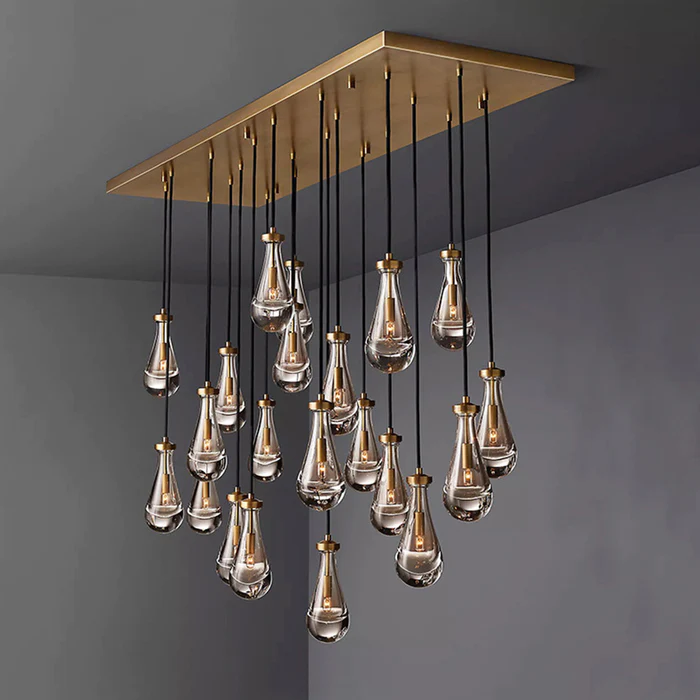 Modern Art Deco Raindrop Chandelier - Cueteks