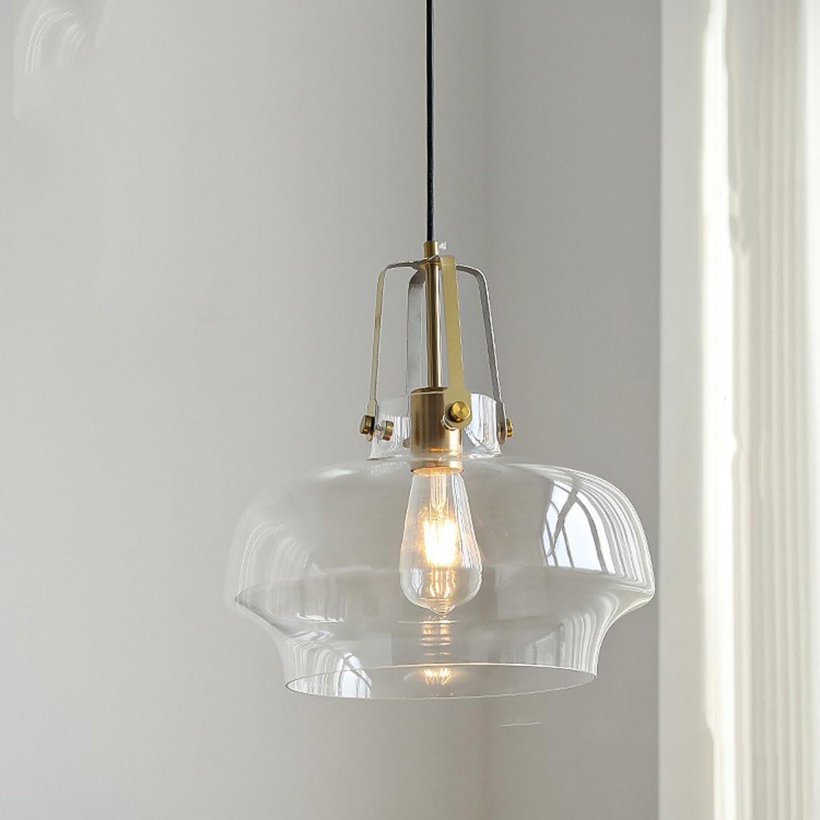 Modern Clear Fish Tank Shaped Glass Pendant Light - Cueteks