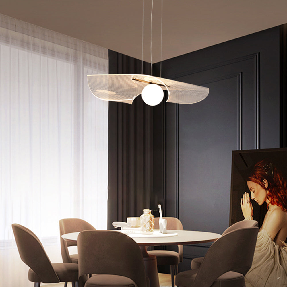 Modern Hat Shape Transparent Acrylic Pendant Light - Cueteks