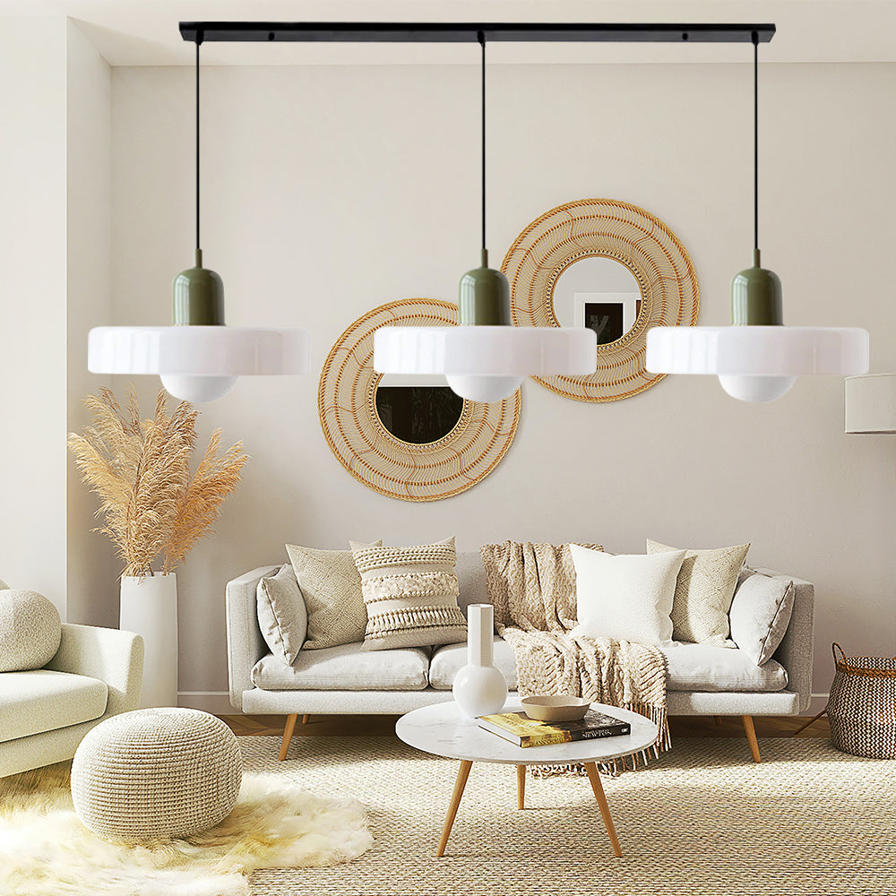 3 Heads Bauhaus Modern Simple Glass Pendant Light - Cueteks