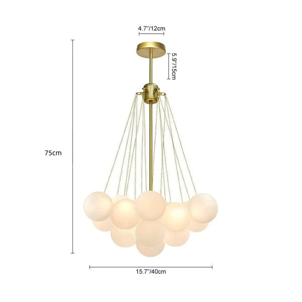Bubble Chandelier Nordic Frosted Glass Ball Chandelier for Dining Room - Cueteks