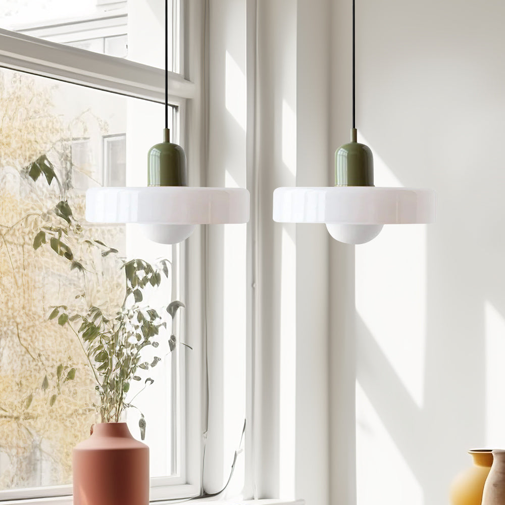 2 Heads Modern Bauhaus Glass Pendant Light - Cueteks