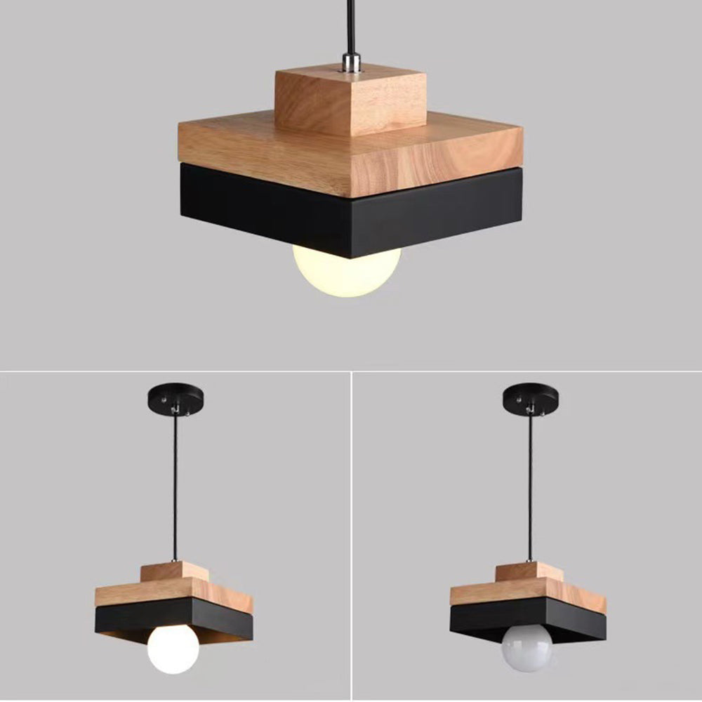 Industrial Wood Pendant Light - Cueteks