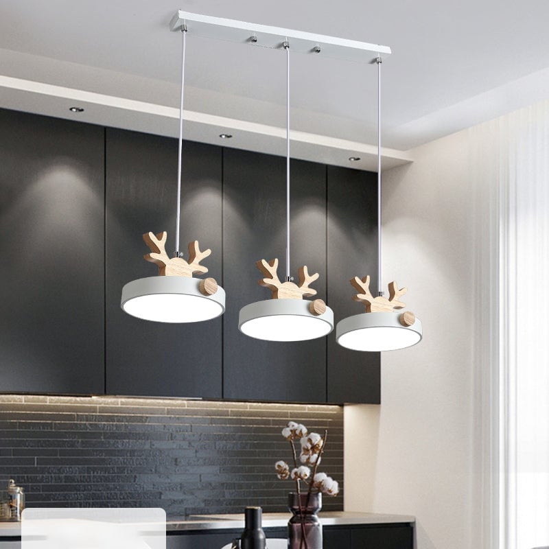 Morandi Holz LED Kronleuchter Hirschgeweih Pendelleuchte - Cueteks