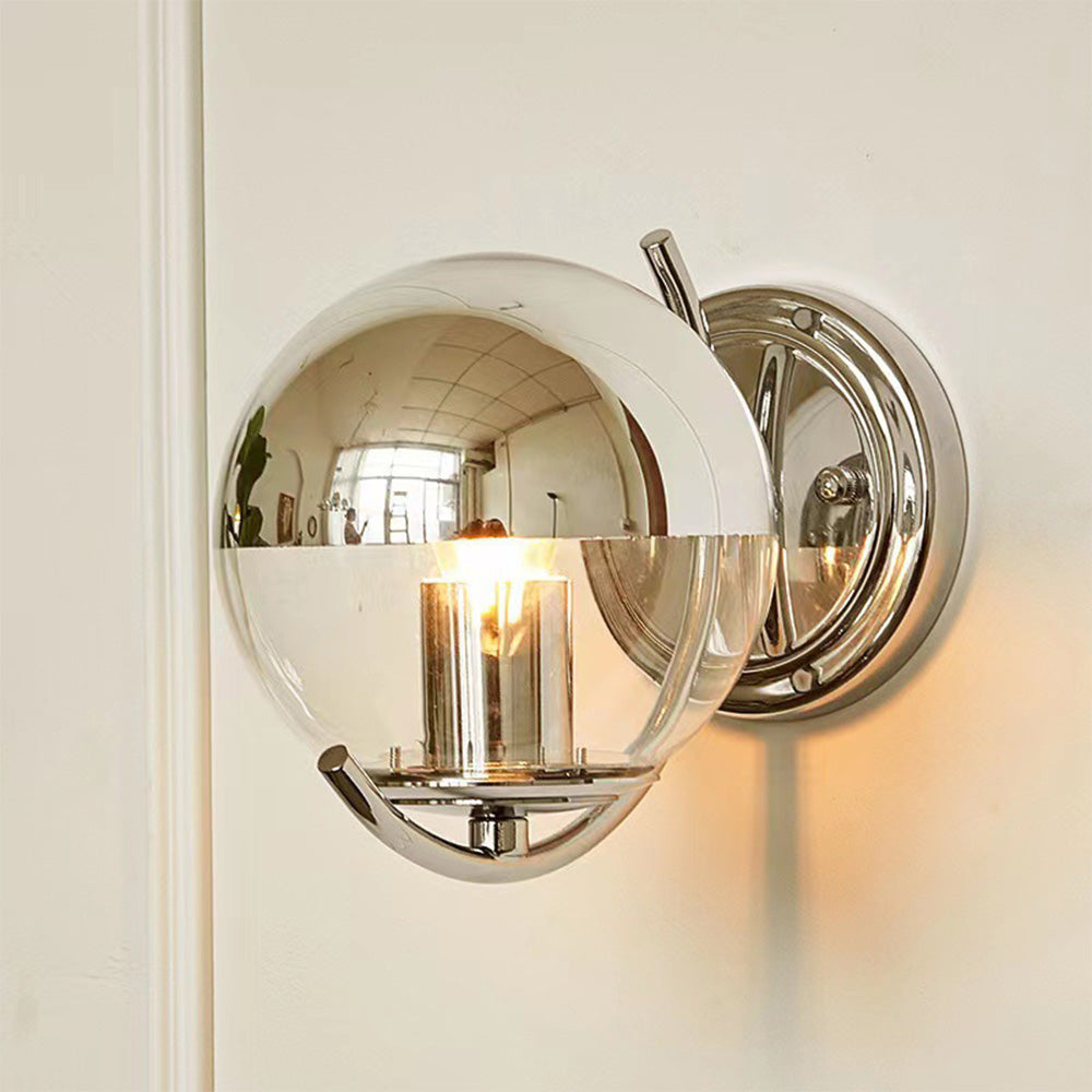 Modern Silver Glass Space Ball Chandelier - Cueteks