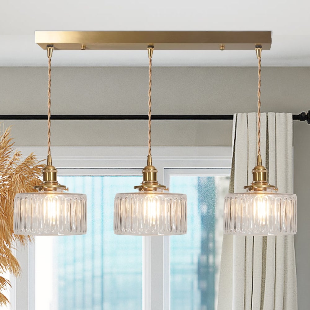 Vintage Stunning Cylinder Glass Pendant Light - Cueteks
