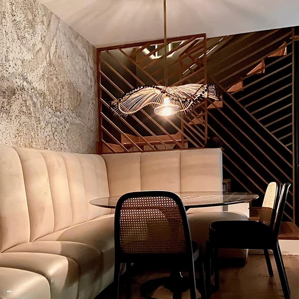 Modern Waverly Handwoven Rattan Pendant Light - Cueteks