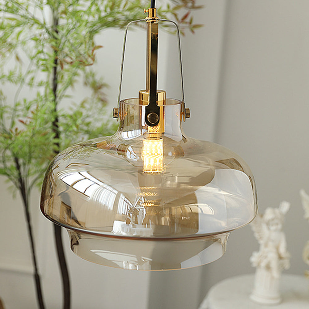 Modern Clear Fish Tank Shaped Glass Pendant Light - Cueteks