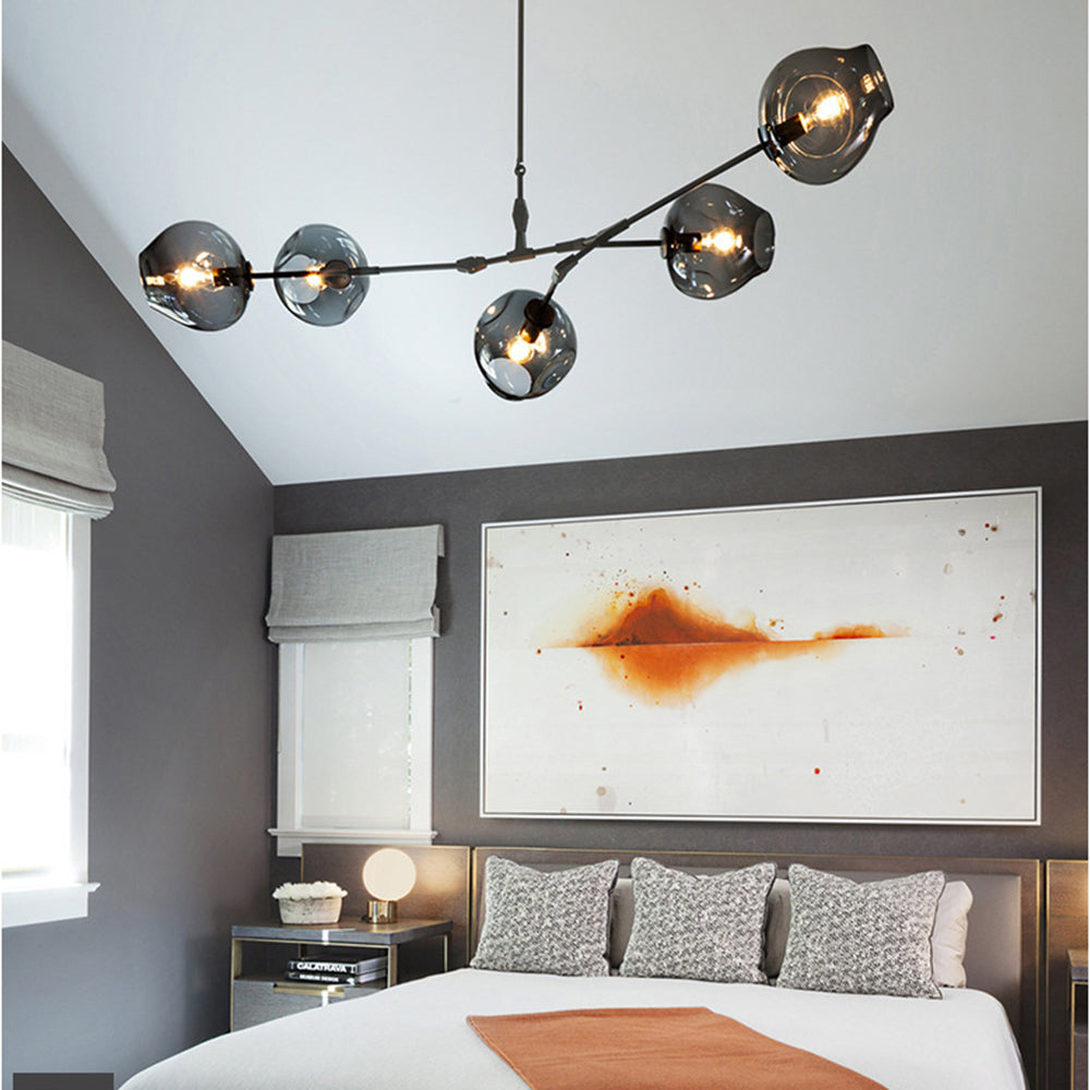 Branching Bubble Glass Ball Chandelier for Living Room - Cueteks