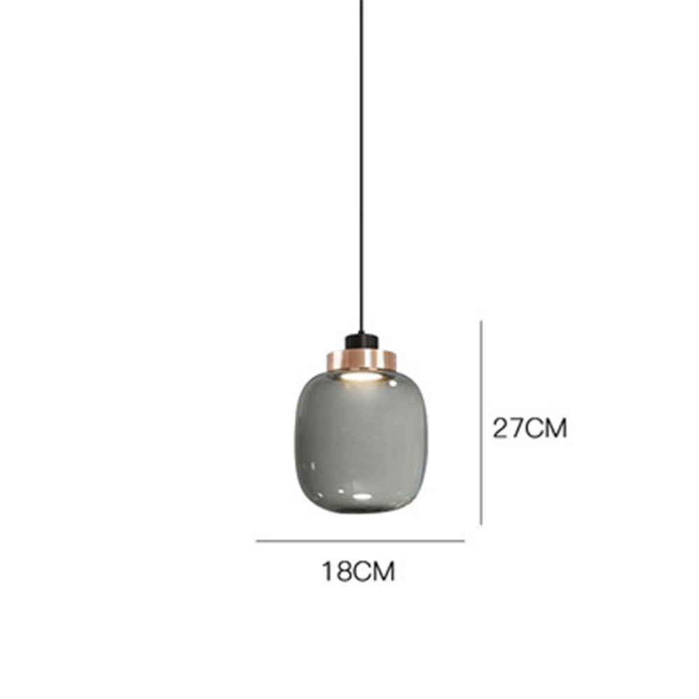 Minimalist Glass Smoke Gray Pendant Light - Cueteks