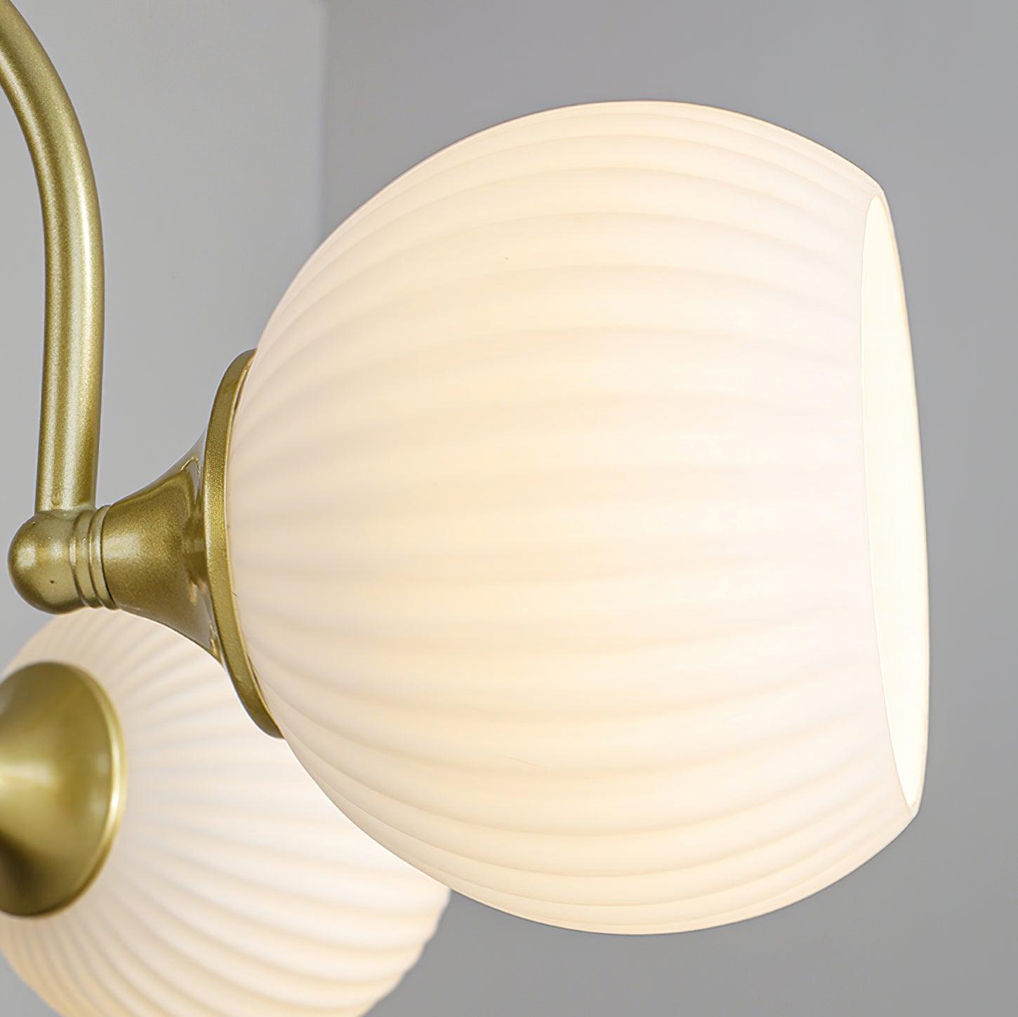 Contemporary Cream Ribbed Glass Chandelier - Cueteks