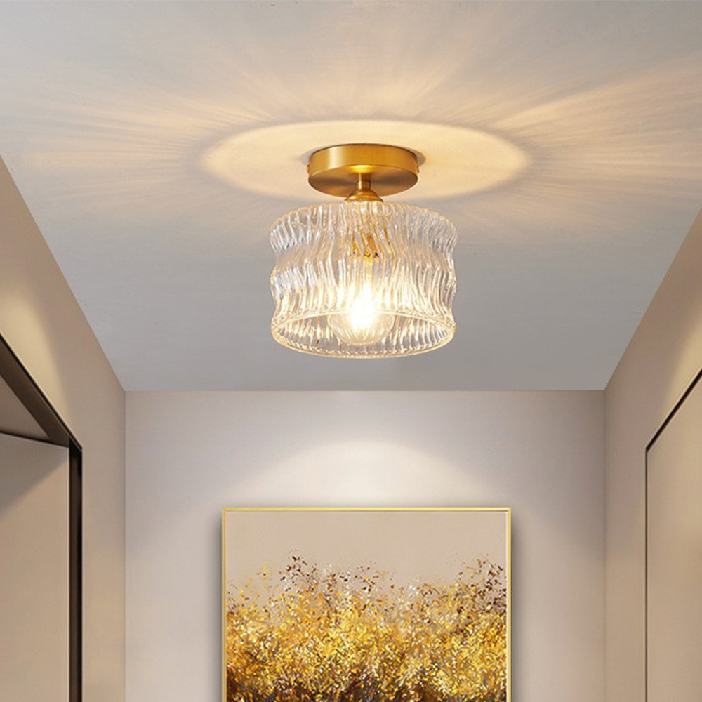 Vintage Crystal Clear Glass Ceiling Light Hallway - Cueteks