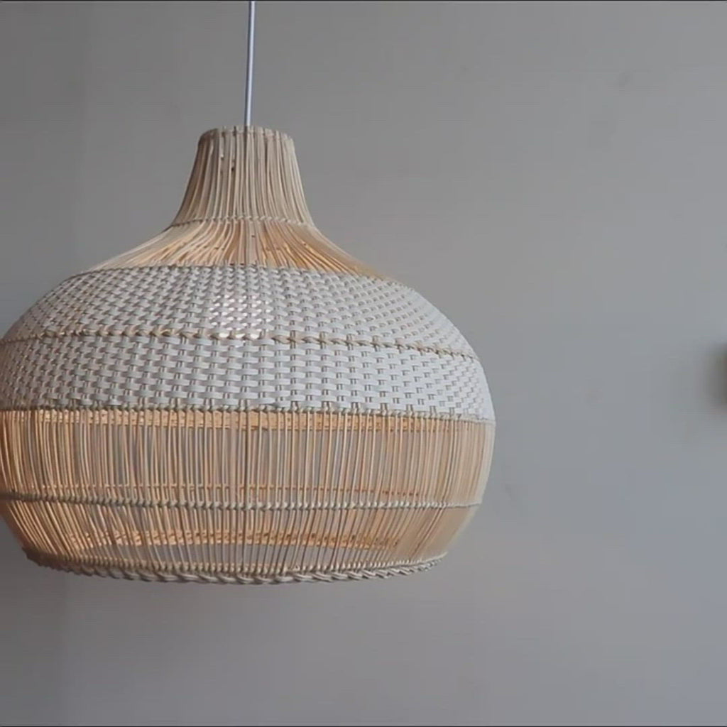 Rattan Kitchen Island Pendant Lighting Wicker Lamp Shade - Cueteks