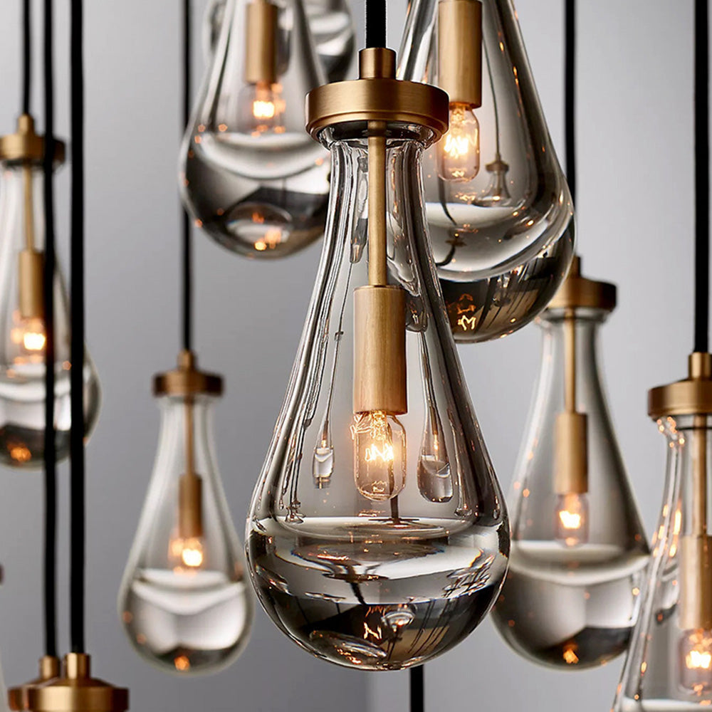 Modern Art Deco Raindrop Chandelier - Cueteks