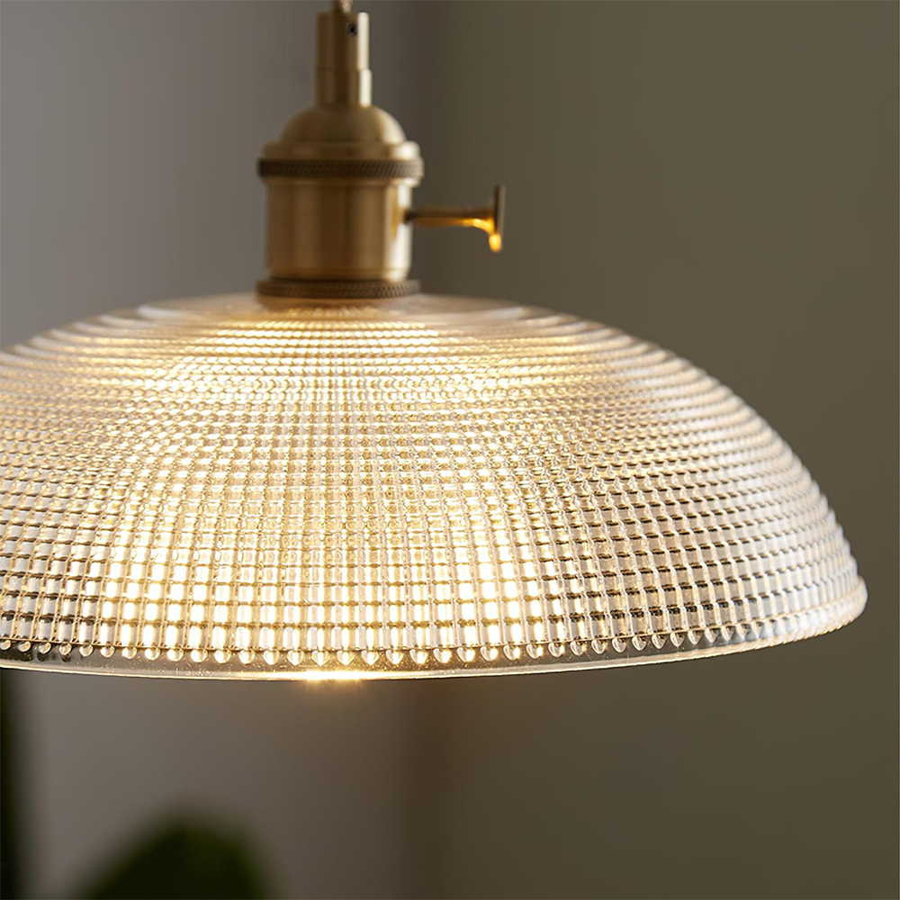Vintage INS Glass Ribbed Pendant Light - Cueteks
