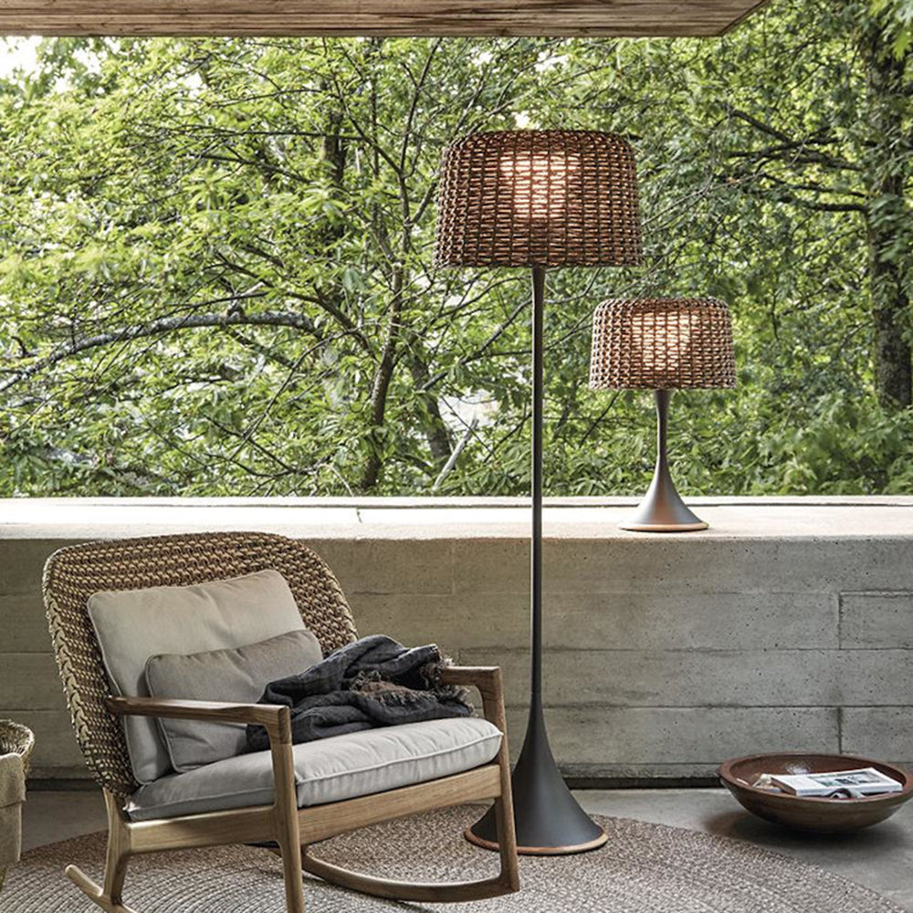 Ritta Wasserdichte Stehlampe für draußen 2 Farben, Rattan - Cueteks