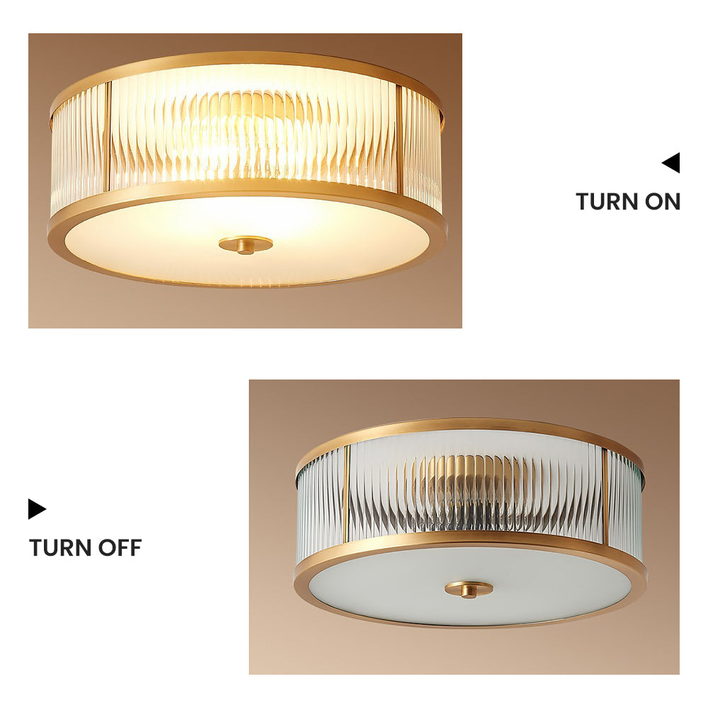 Vintage Round Simple Brass Ceiling Lamps - Cueteks